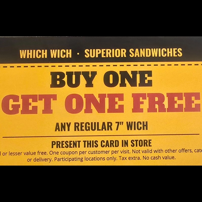 BOGO on any 7" sandwich